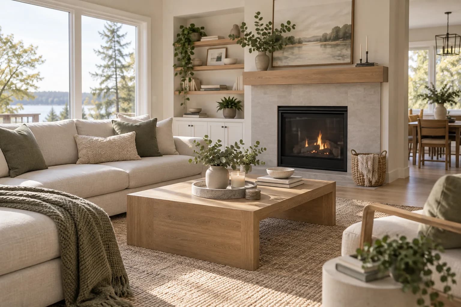 Bright, peaceful living room with a freshly cleaned feel